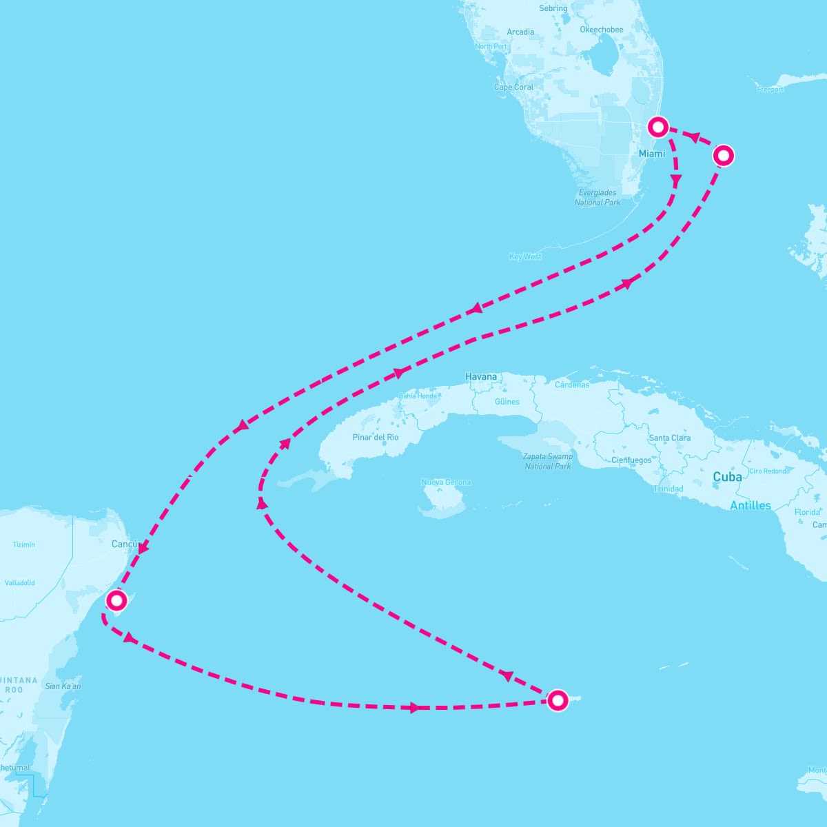 Celebrity Reflection itinerary map for January 26, 2025 (6 nights)