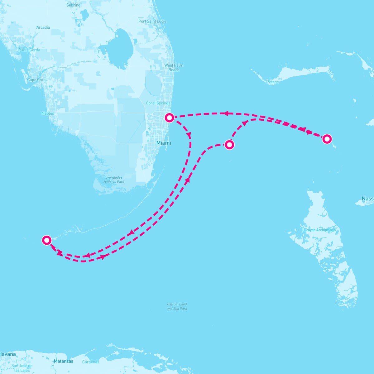 Celebrity Reflection itinerary map for May 18, 2025