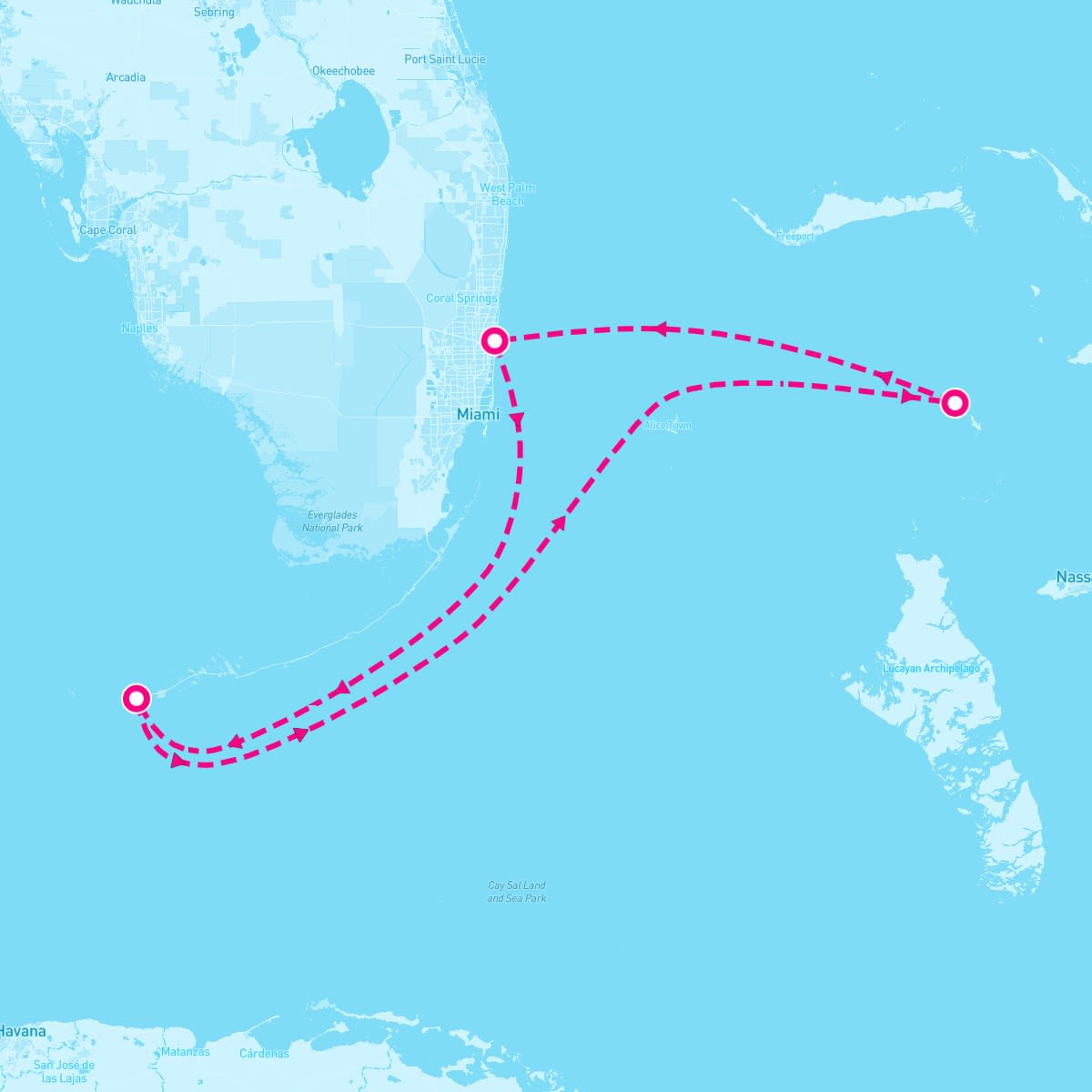 Celebrity Reflection itinerary map for August 22, 2025 (3 nights)