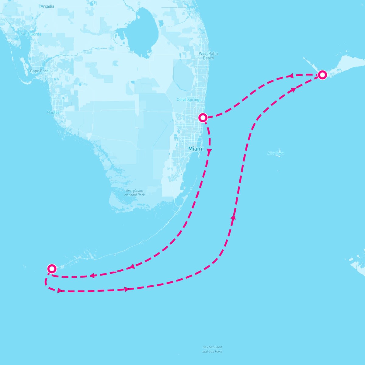 Celebrity Reflection itinerary map for December 31, 2027