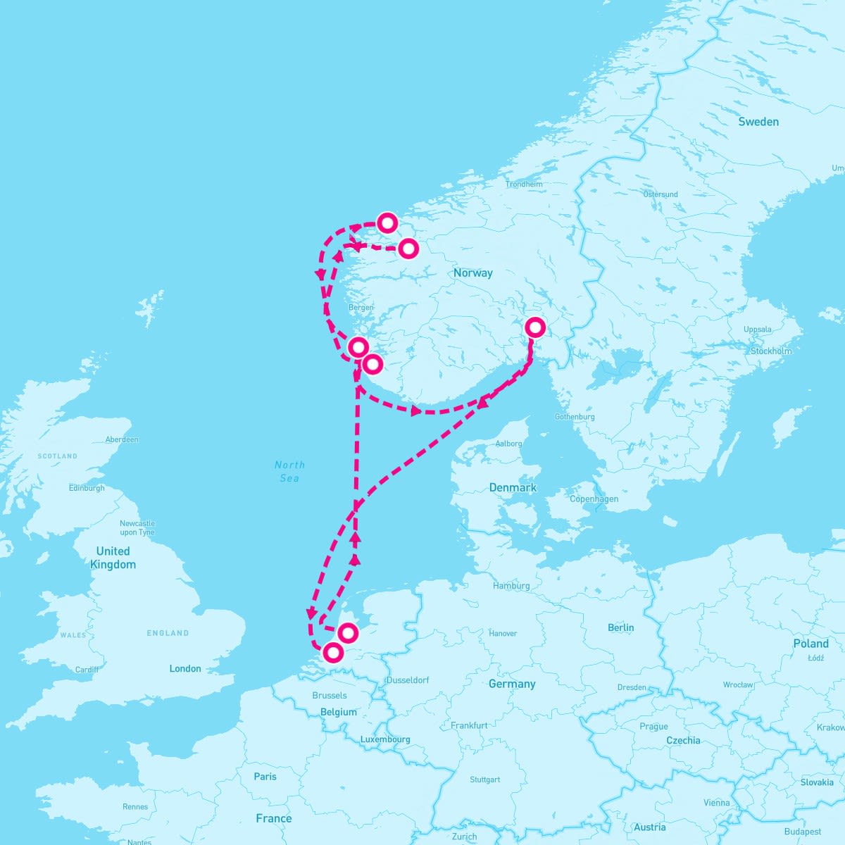 Celebrity Silhouette itinerary map for May 5, 2024 (8 nights)