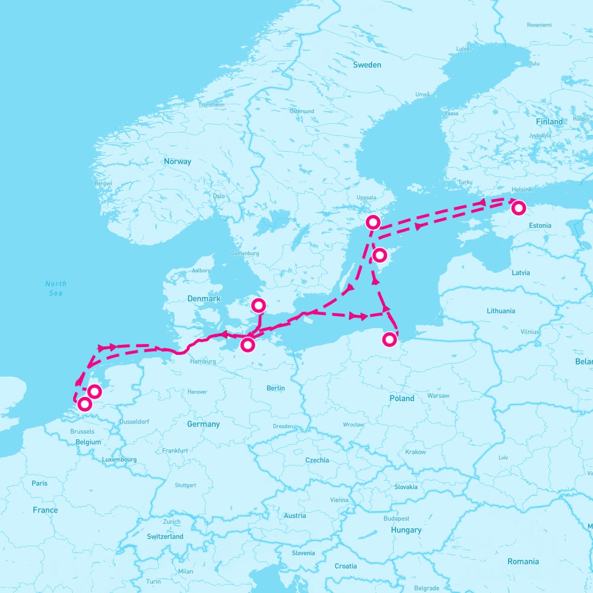 Celebrity Silhouette itinerary map for July 5, 2024 (12 nights)