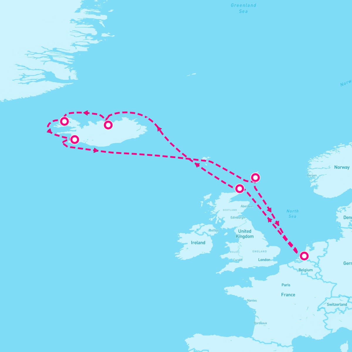 Celebrity Silhouette itinerary map for August 4, 2024 (12 nights)