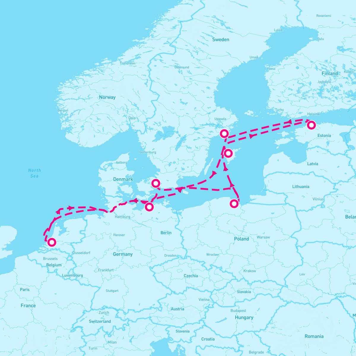 Celebrity Silhouette itinerary map for August 16, 2024 (12 nights)