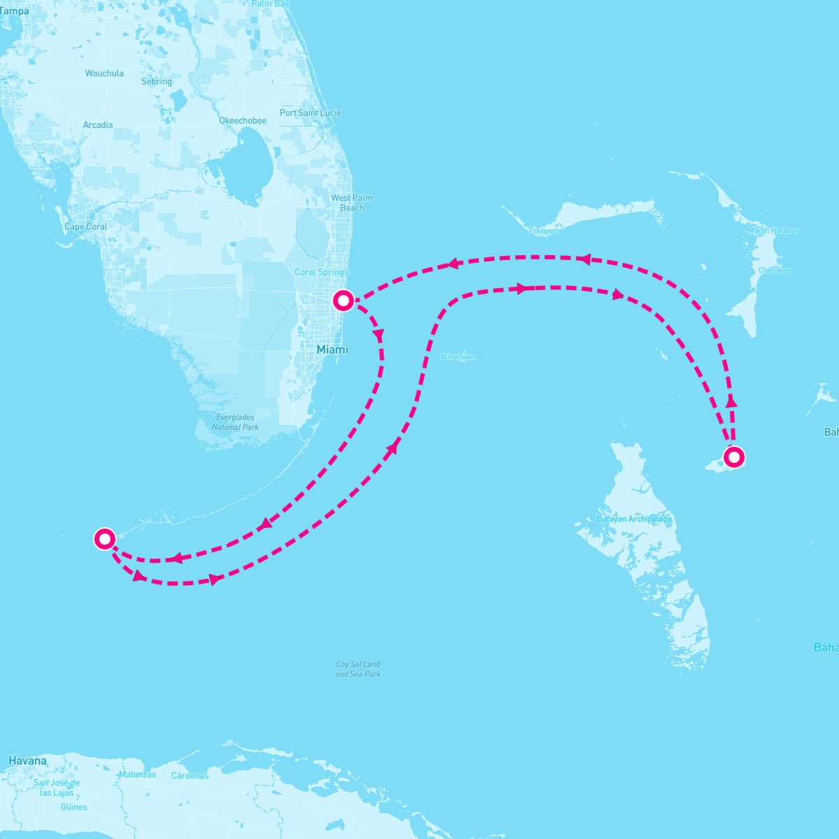 Celebrity Silhouette itinerary map for April 7, 2025 (4 nights)