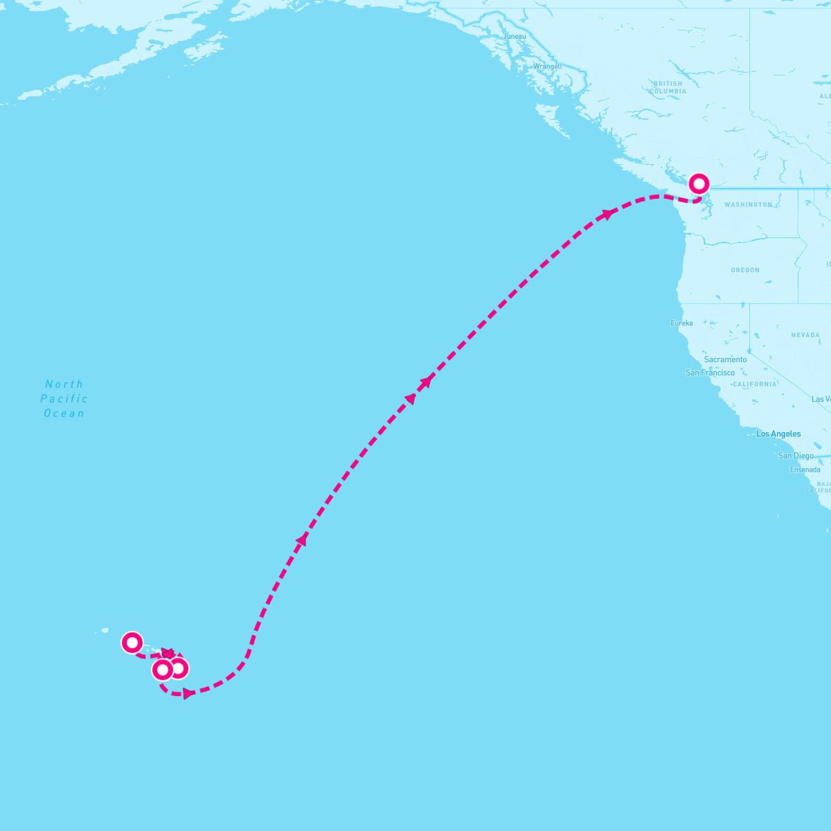 Celebrity Solstice itinerary map for April 25, 2024 (11 nights)