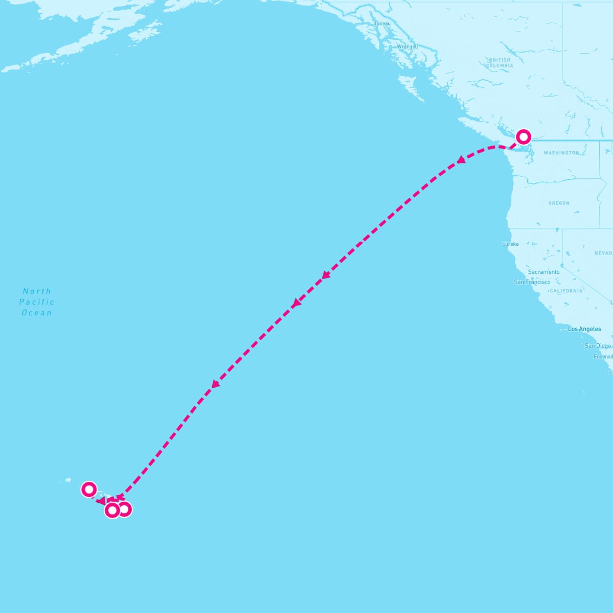 Celebrity Solstice itinerary map for September 22, 2024 (9 nights)