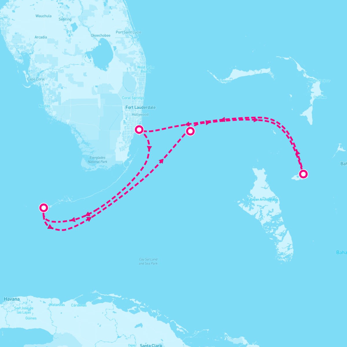 Celebrity Summit itinerary map for January 8, 2024 (5 nights)