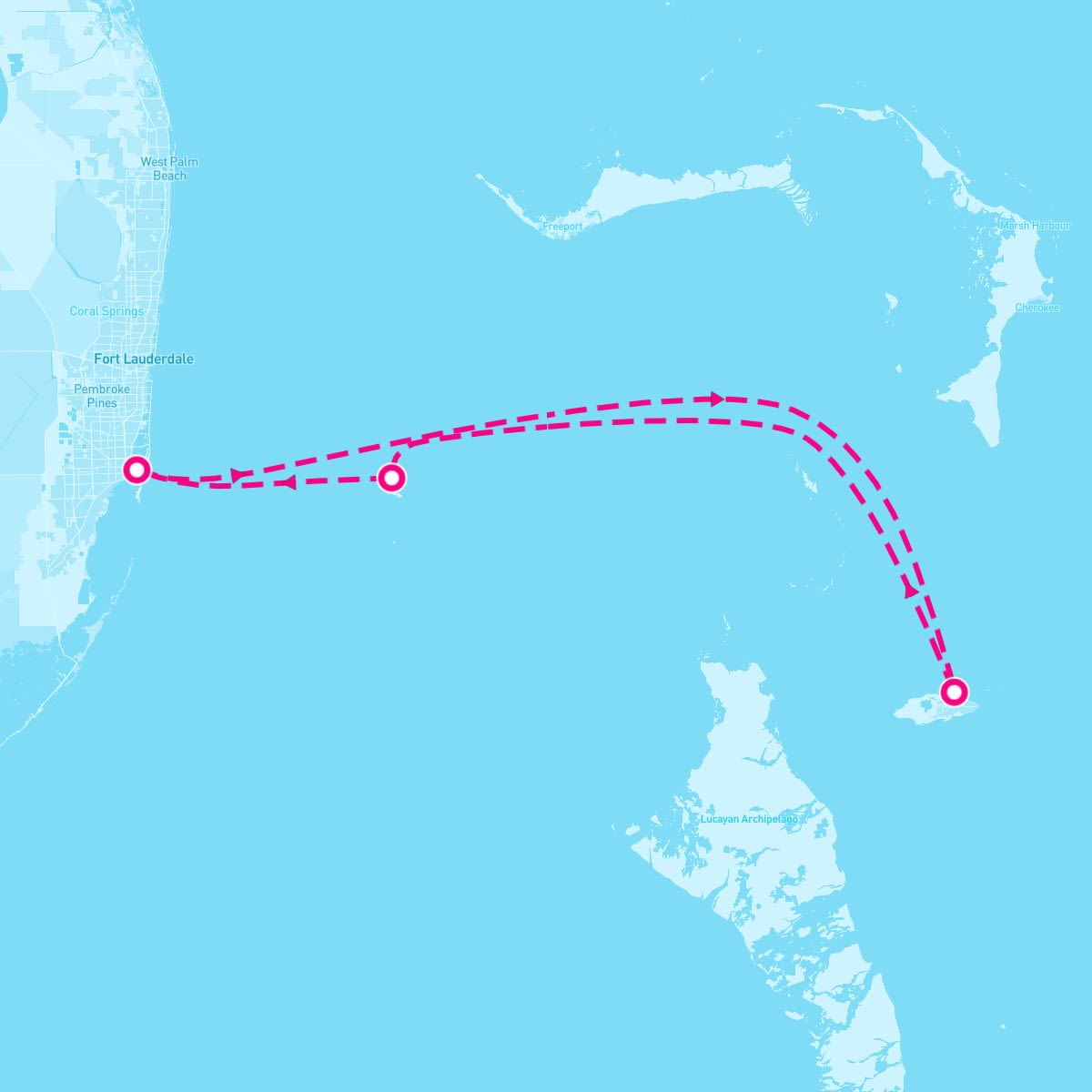 Celebrity Summit itinerary map for March 28, 2024 (4 nights)