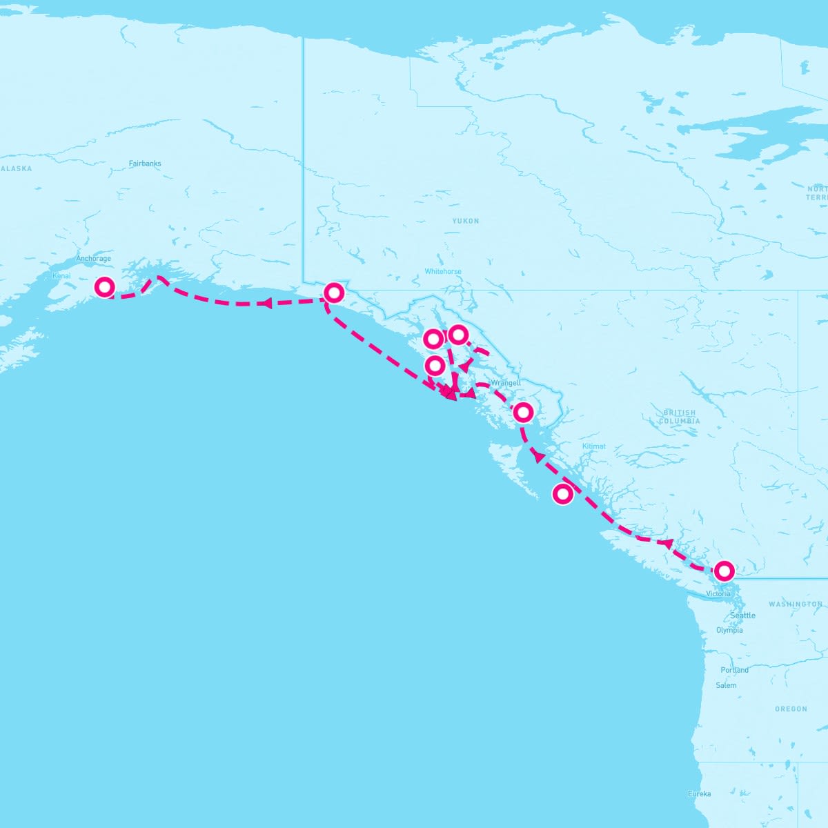Celebrity Summit itinerary map for May 10, 2024 (7 nights)