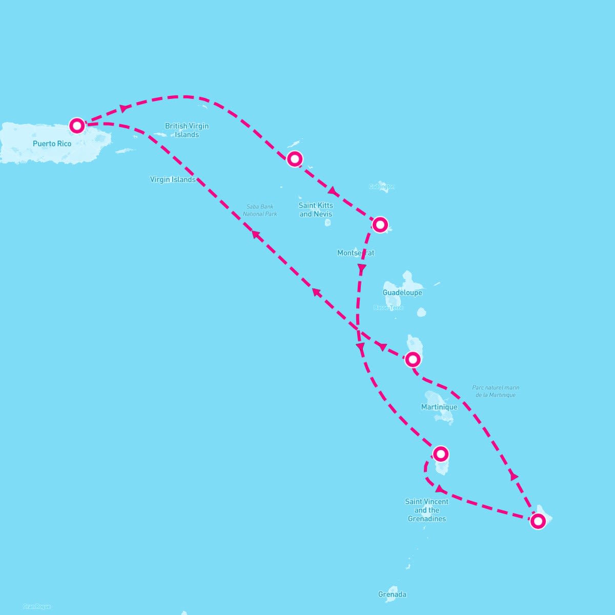 Celebrity Summit itinerary map for October 12, 2024 (7 nights)