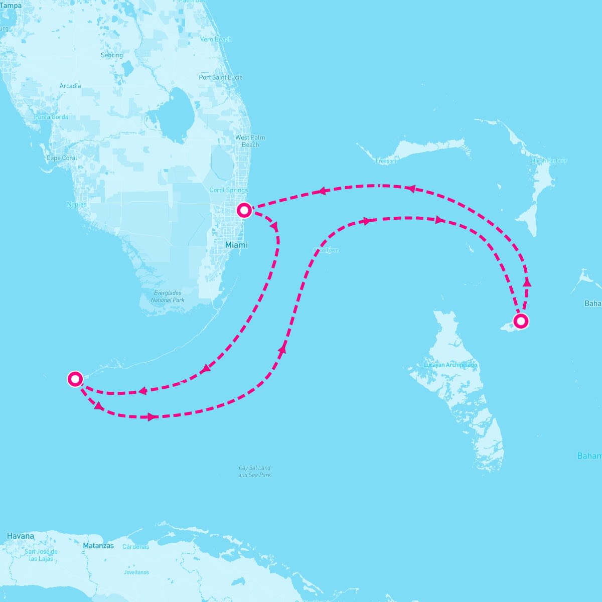 Celebrity Summit itinerary map for November 1, 2025 (5 nights)