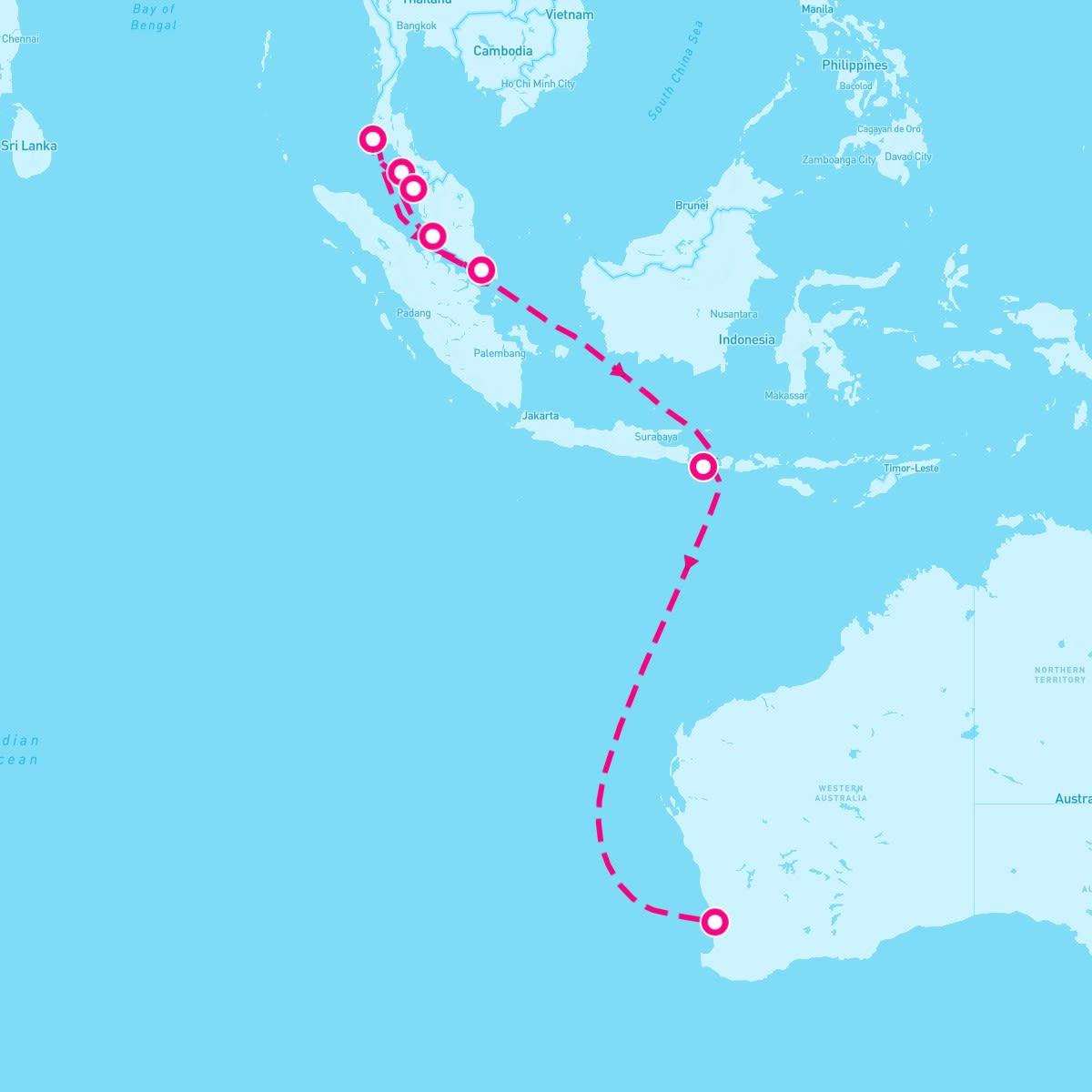 Coral Princess itinerary map for October 18, 2024 (12 nights)