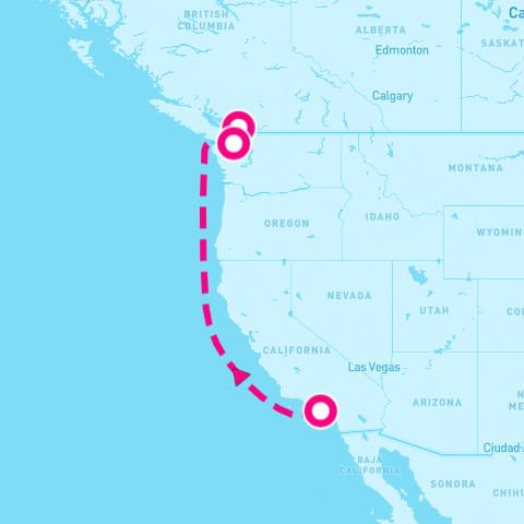 4 Night Pacific Coastal (Los Angeles To Vancouver)