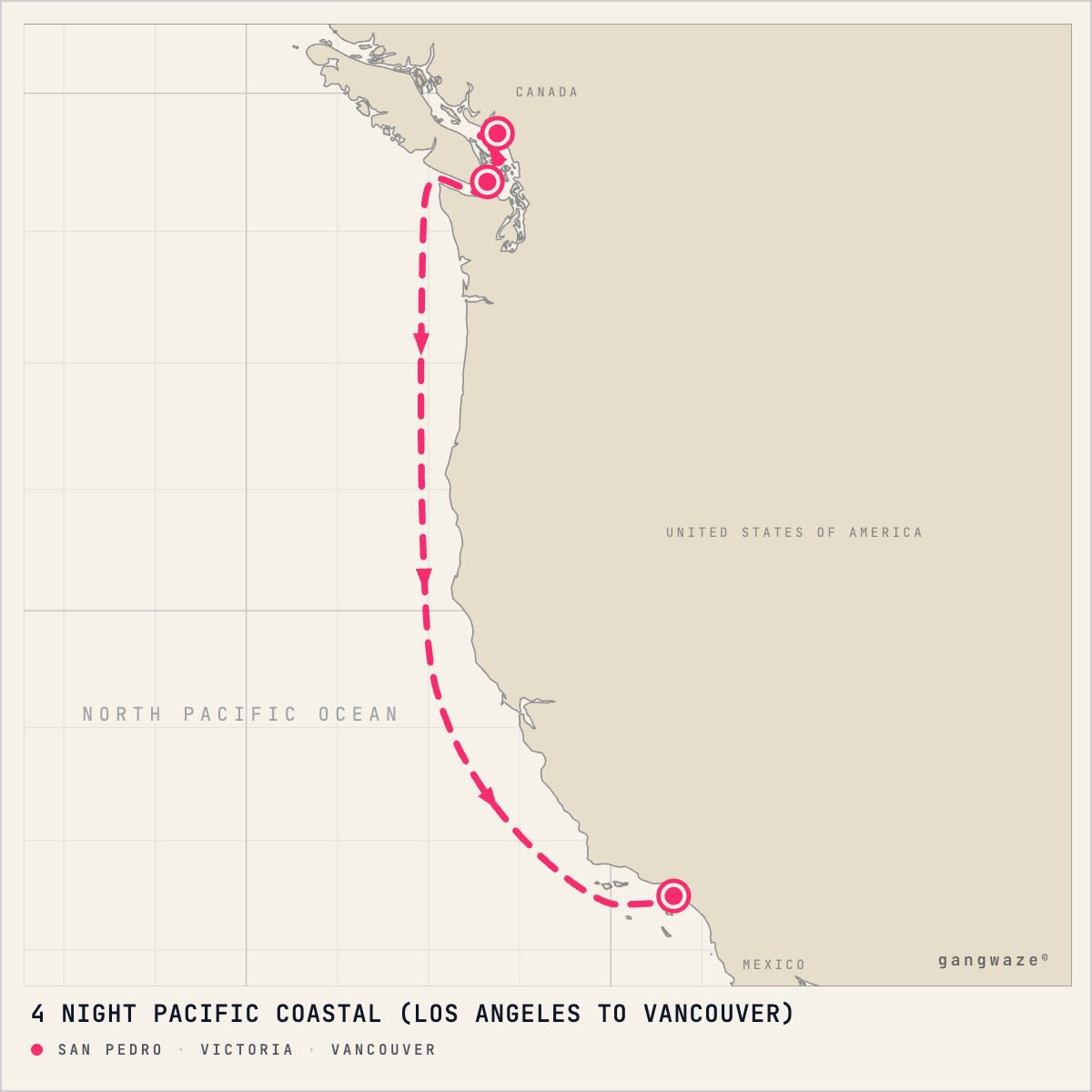 Coral Princess itinerary map for May 13, 2028 (4 nights)