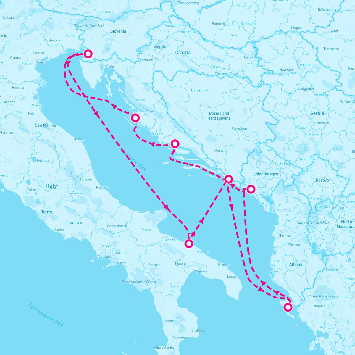 Costa Deliziosa itinerary map for October 11, 2025 (7 nights)