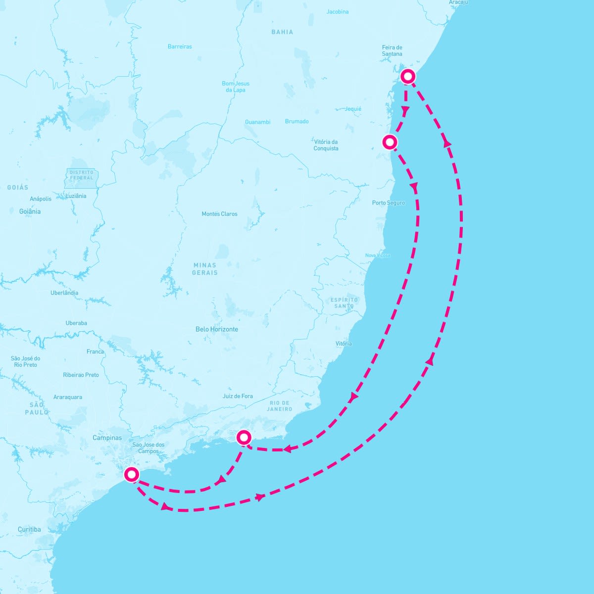 Costa Diadema itinerary map for March 30, 2024 (7 nights)