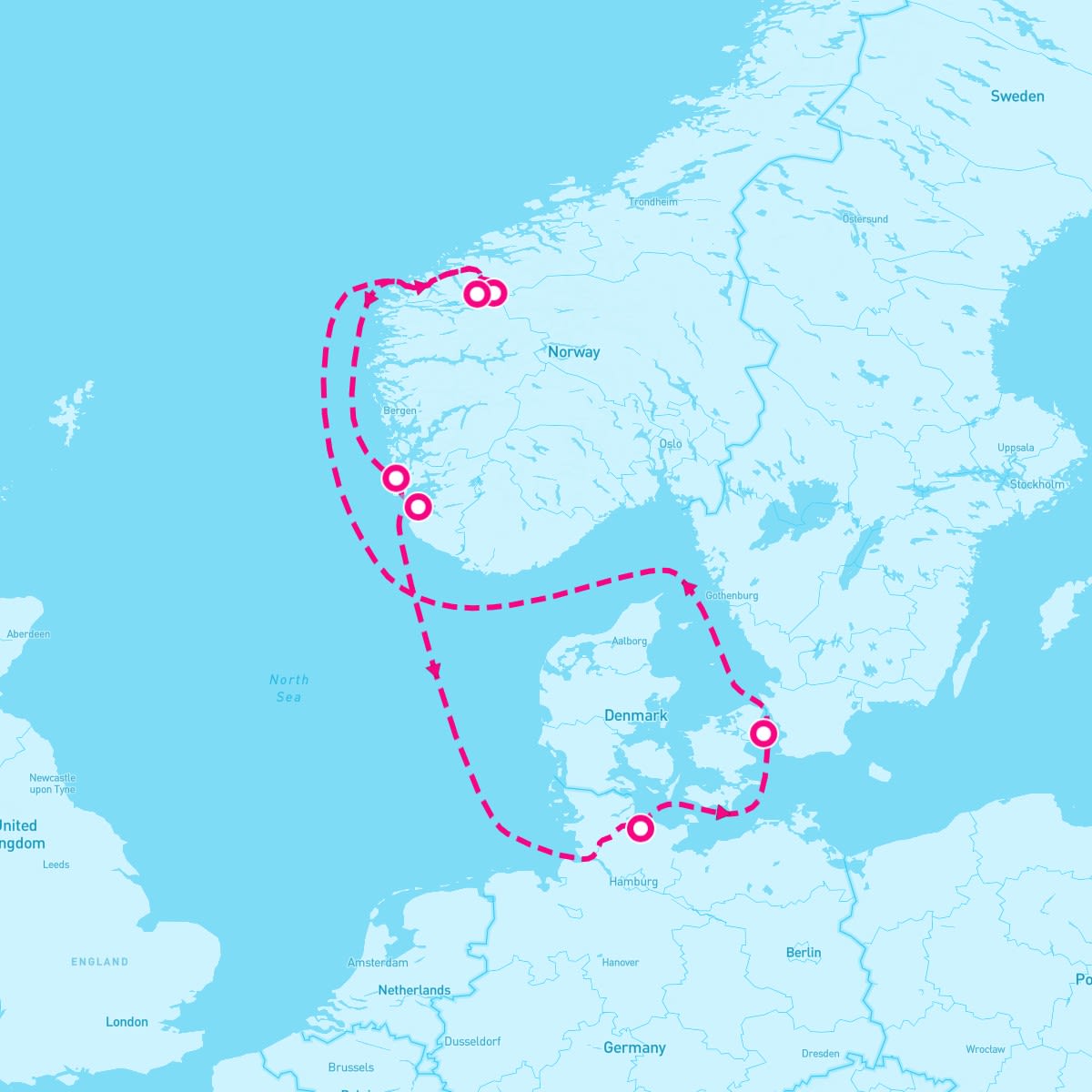 Costa Diadema itinerary map for May 18, 2024 (7 nights)