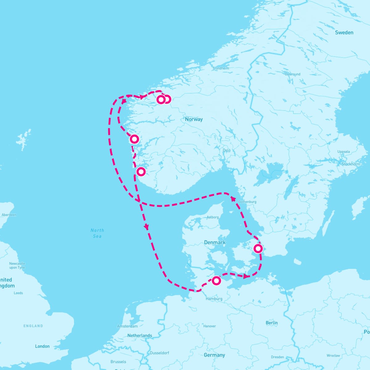 Costa Diadema itinerary map for May 17, 2025 (7 nights)