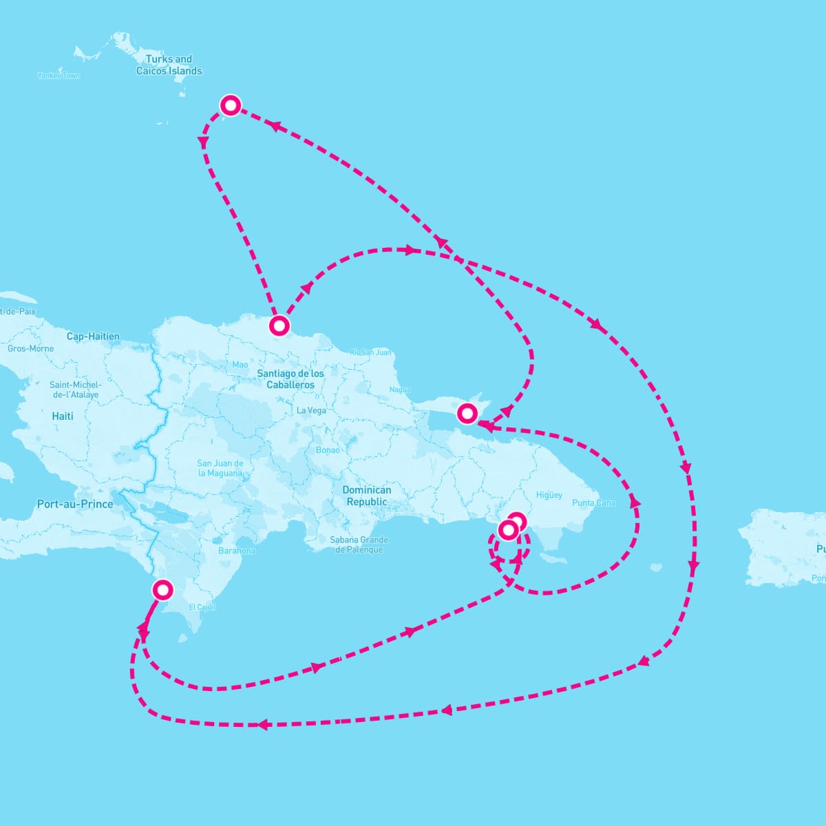 Costa Fascinosa itinerary map for January 26, 2025 (7 nights)