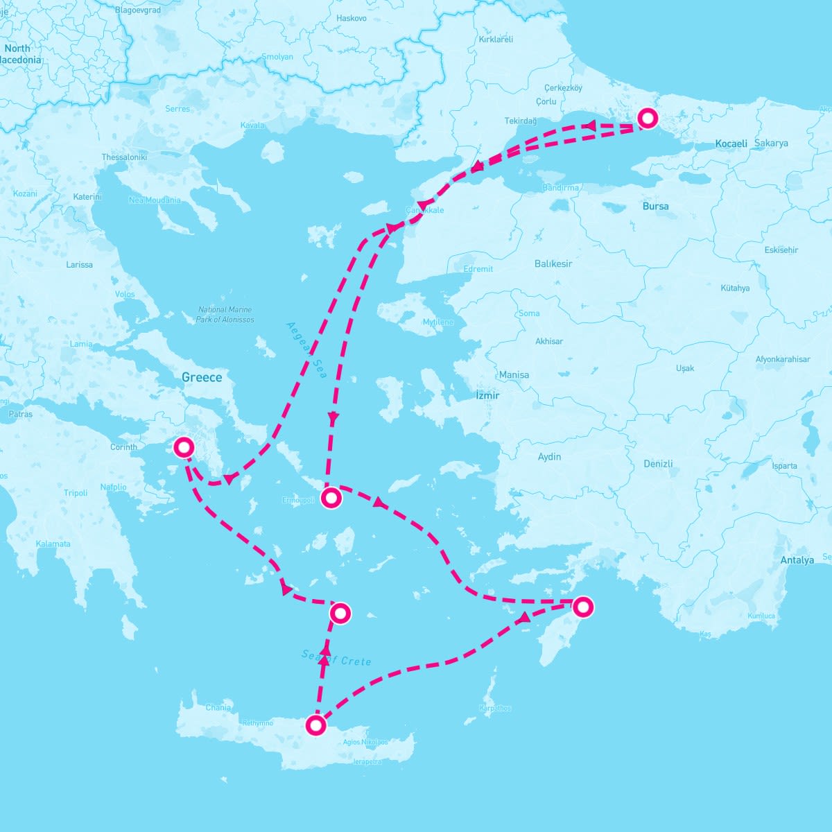 Costa Fortuna itinerary map for August 2, 2024 (7 nights)