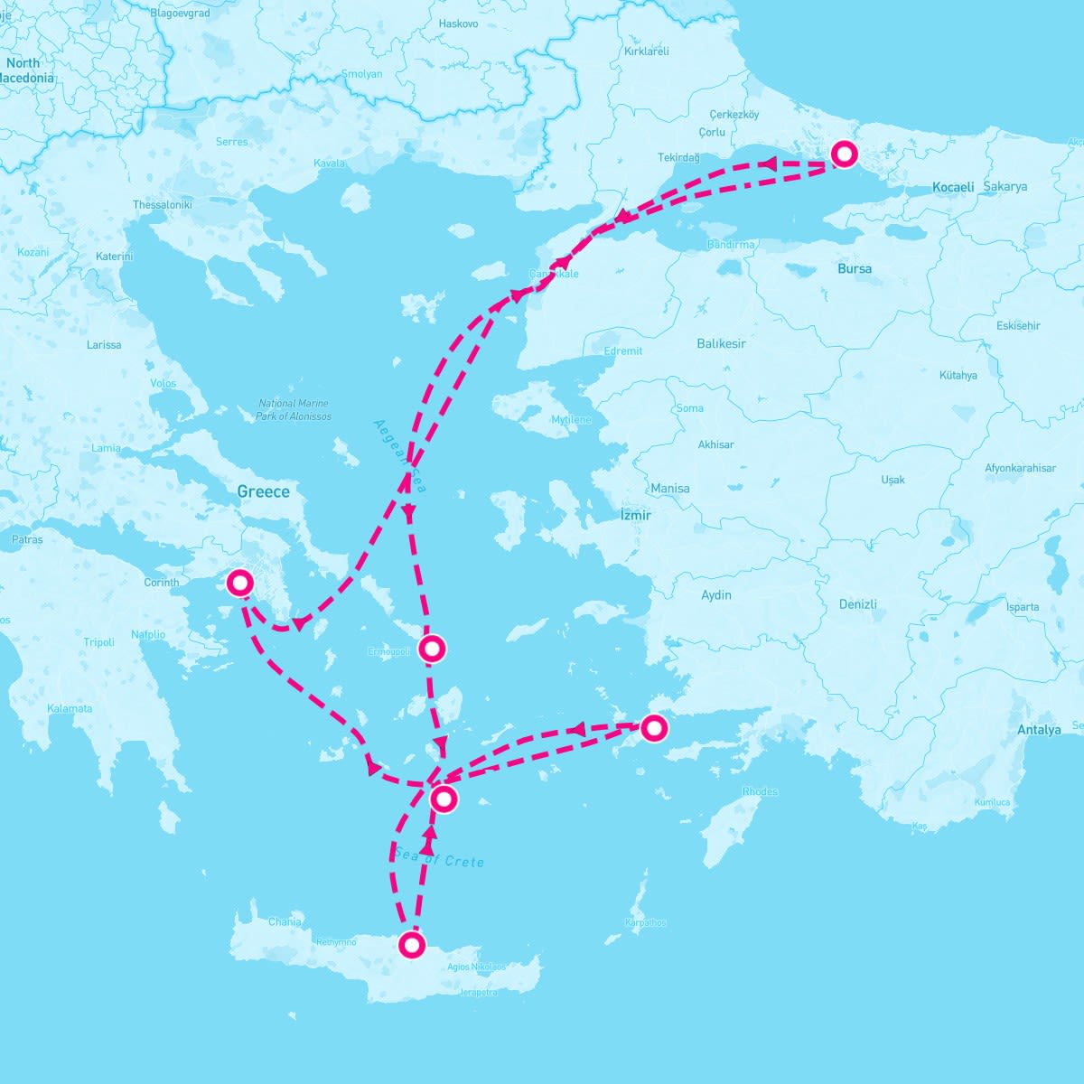 Costa Fortuna itinerary map for August 11, 2024 (7 nights)