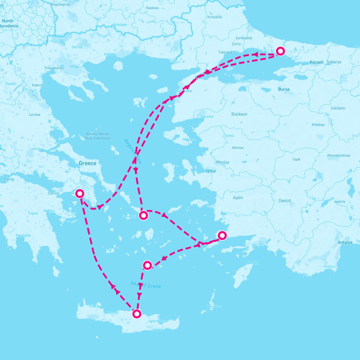 Costa Fortuna itinerary map for September 13, 2024 (7 nights)