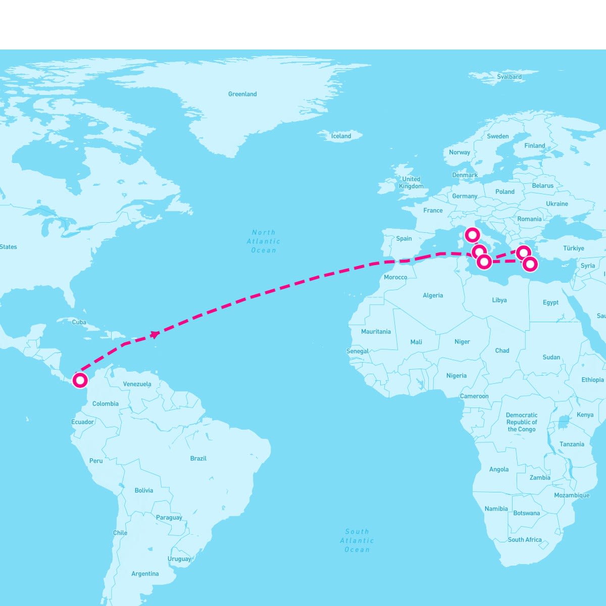 Costa Fortuna itinerary map for September 20, 2024 (5 nights)