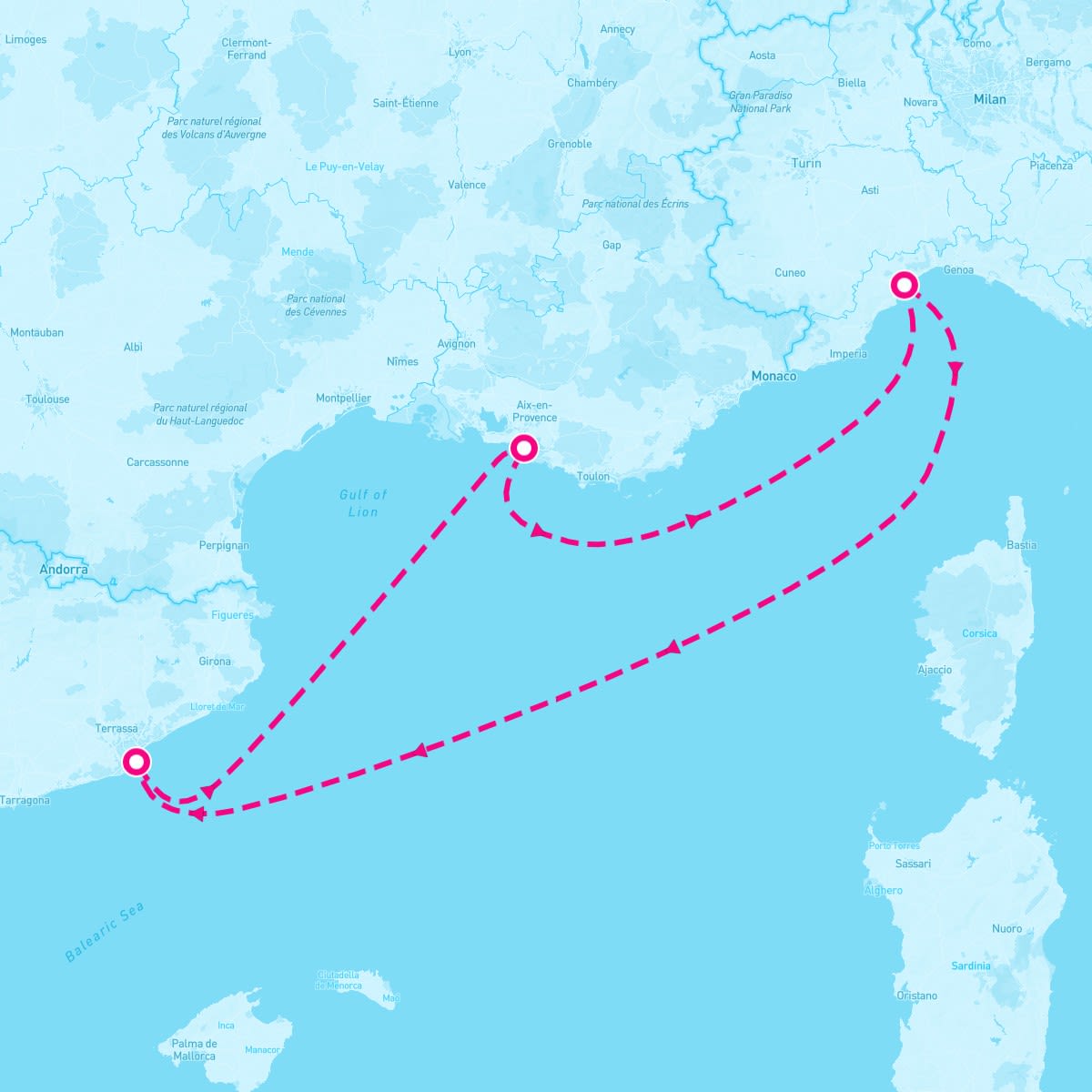 Costa Fortuna itinerary map for November 13, 2024 (4 nights)