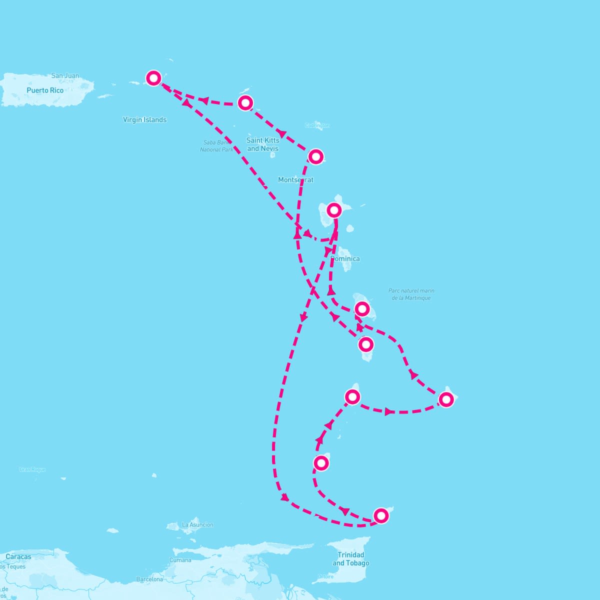 Costa Fortuna itinerary map for December 20, 2024 (14 nights)