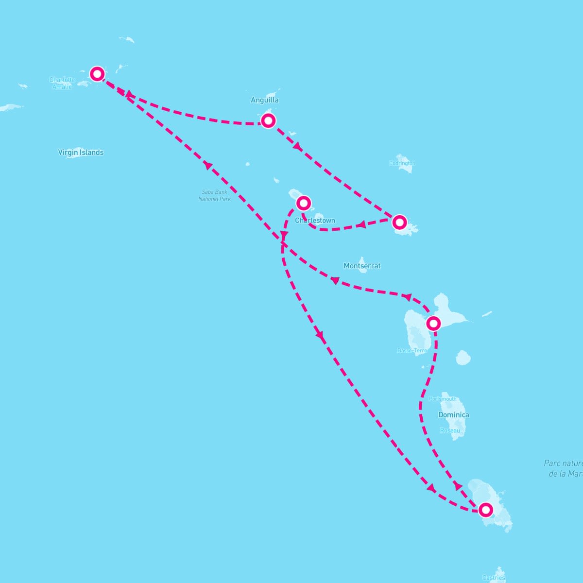 Costa Fortuna itinerary map for February 6, 2025 (7 nights)