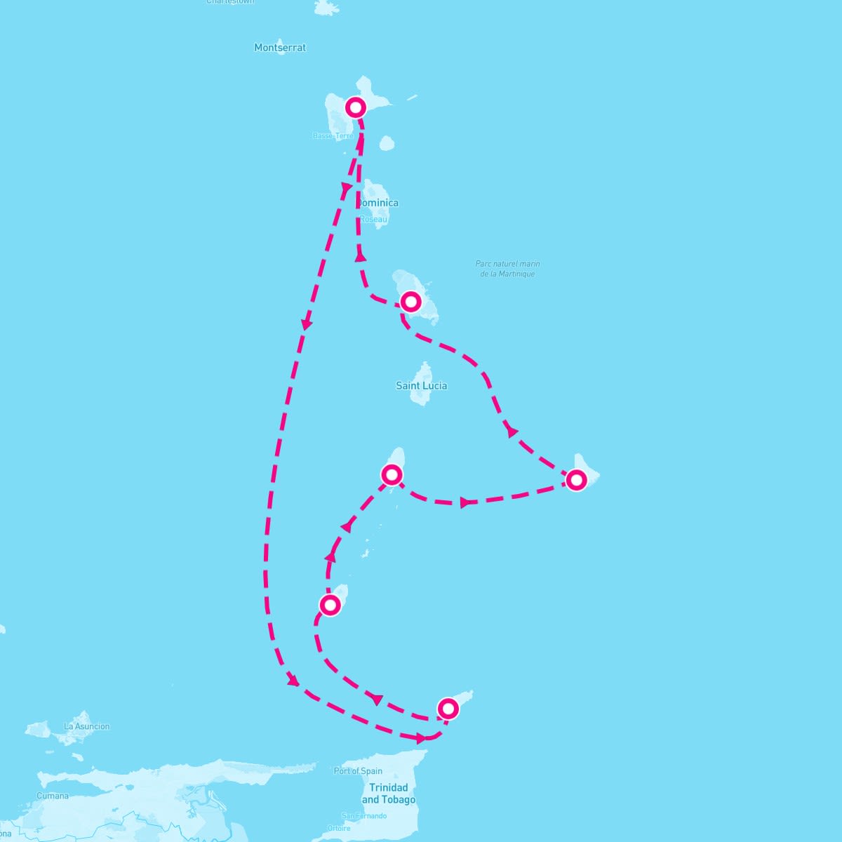 Costa Fortuna itinerary map for February 14, 2025 (7 nights)