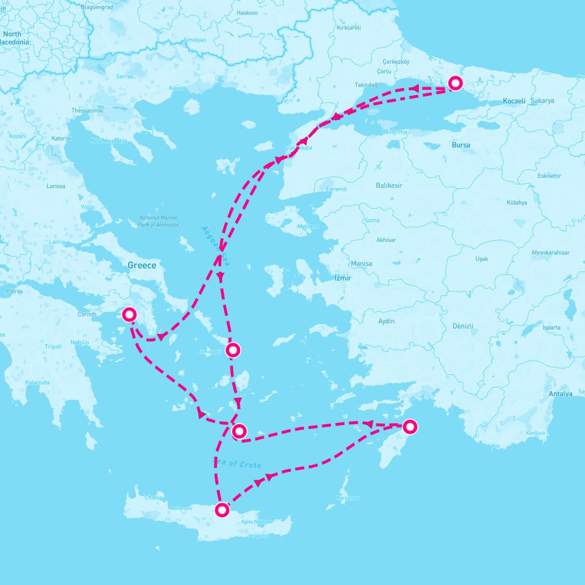 Costa Fortuna itinerary map for August 29, 2025 (7 nights)