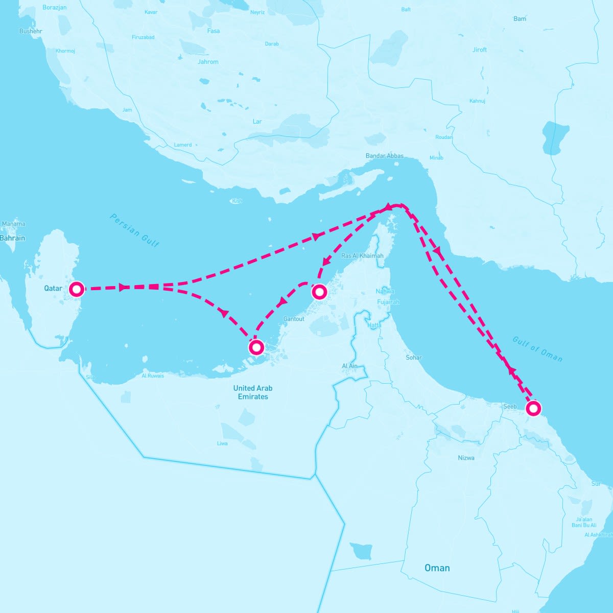 Costa Toscana itinerary map for February 5, 2024 (7 nights)
