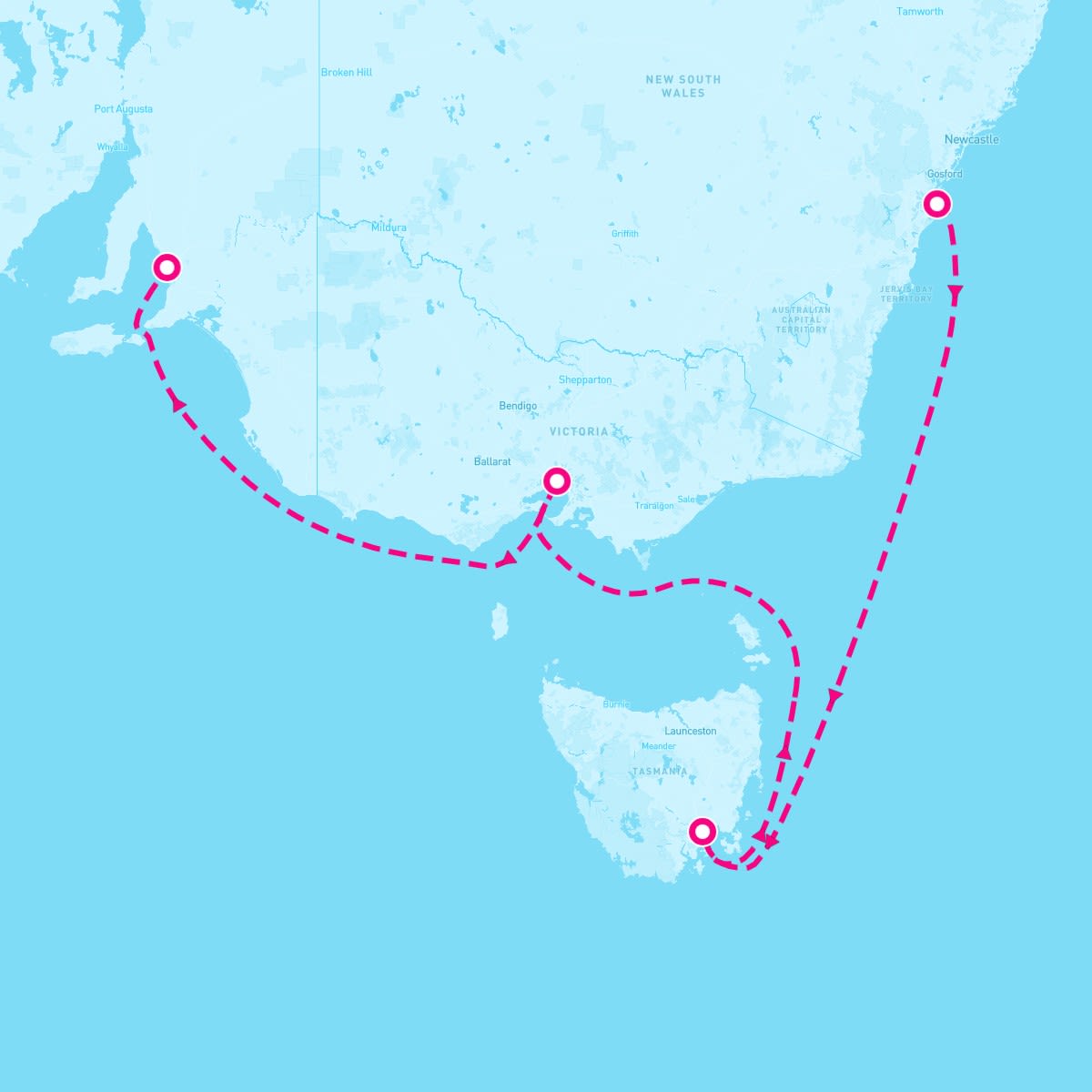 Crown Princess itinerary map for October 26, 2024 (6 nights)