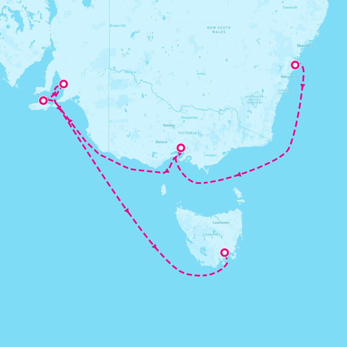 Crown Princess itinerary map for October 24, 2025 (8 nights)