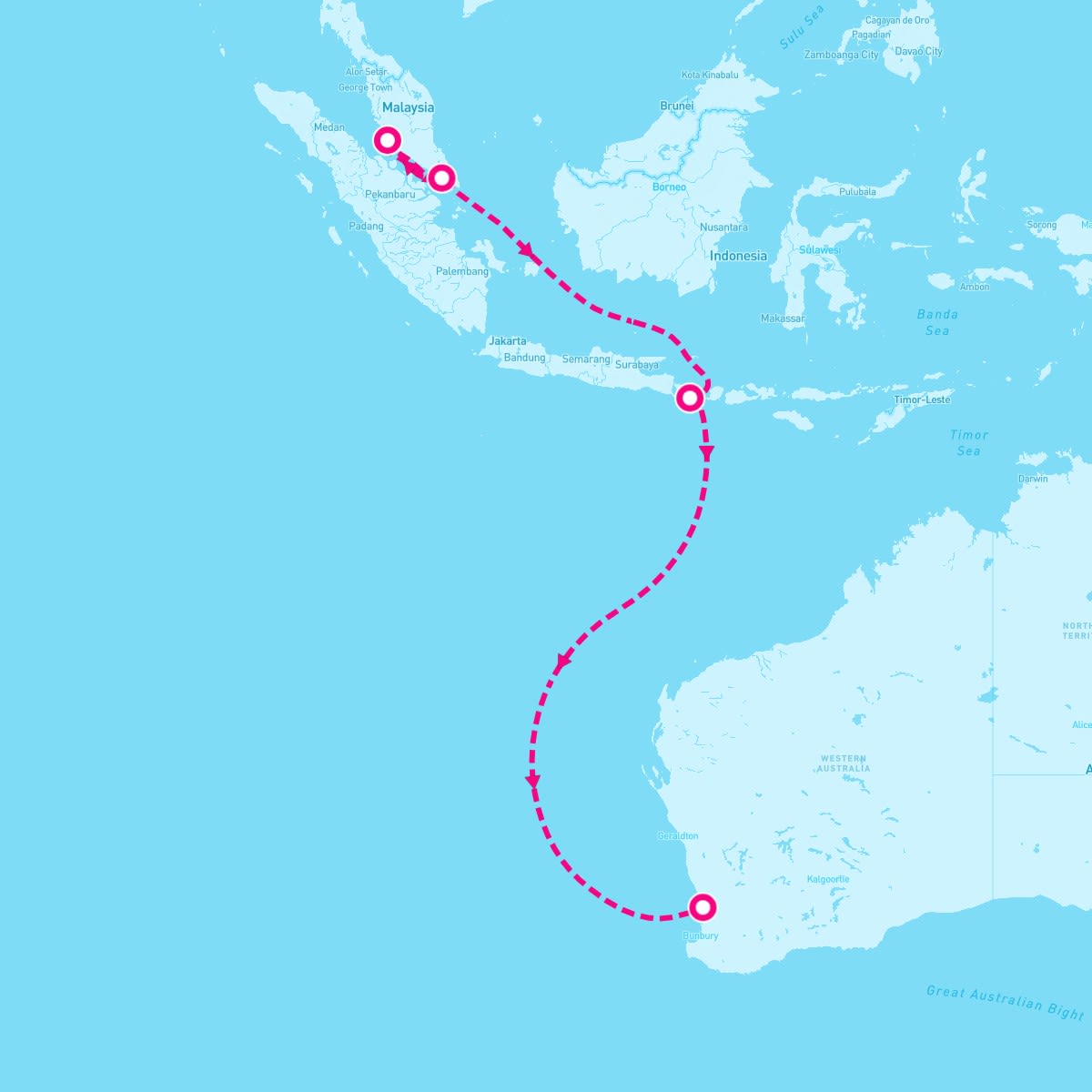 Crown Princess itinerary map for November 4, 2025 (9 nights)