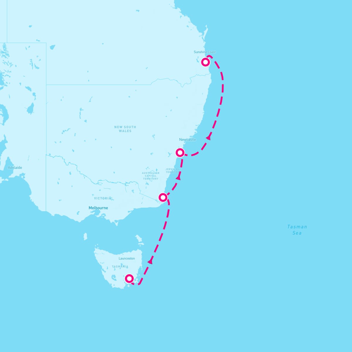 Crown Princess itinerary map for November 8, 2025 (5 nights)