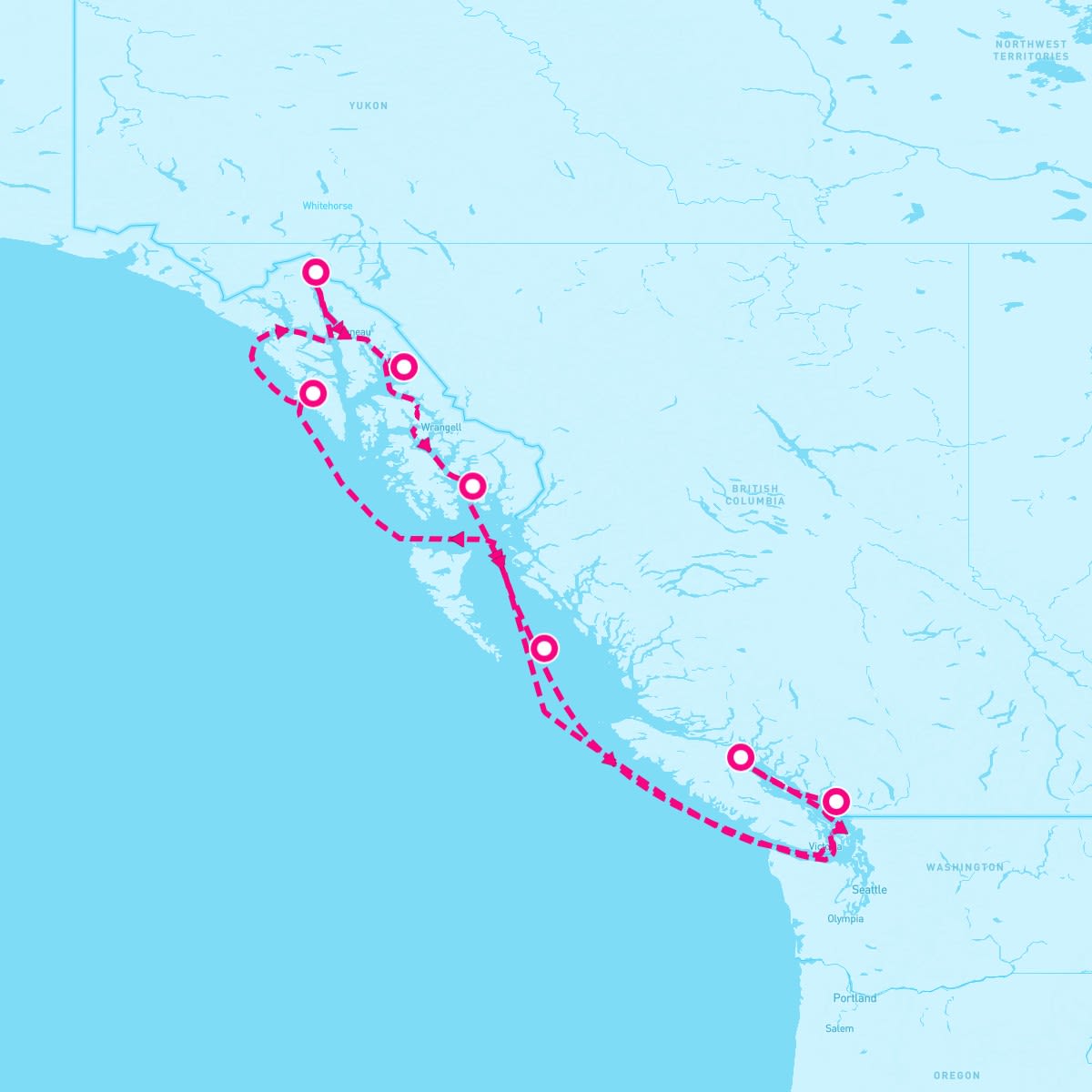 Crystal Serenity itinerary map for July 2, 2024 (7 nights)