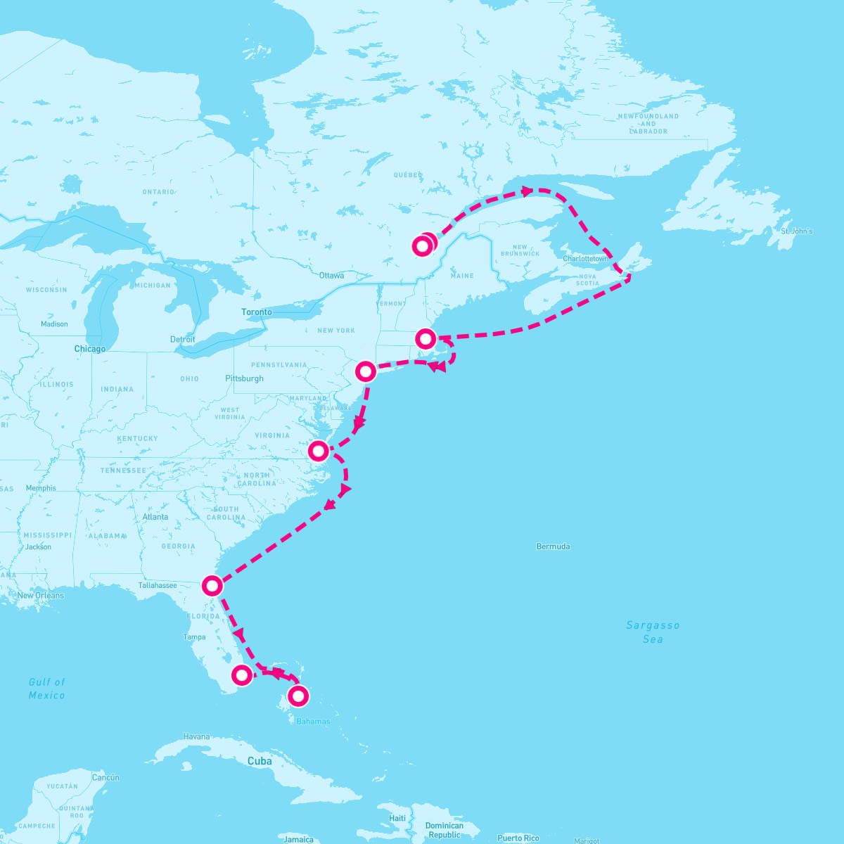 Crystal Serenity itinerary map for October 26, 2024 (14 nights)