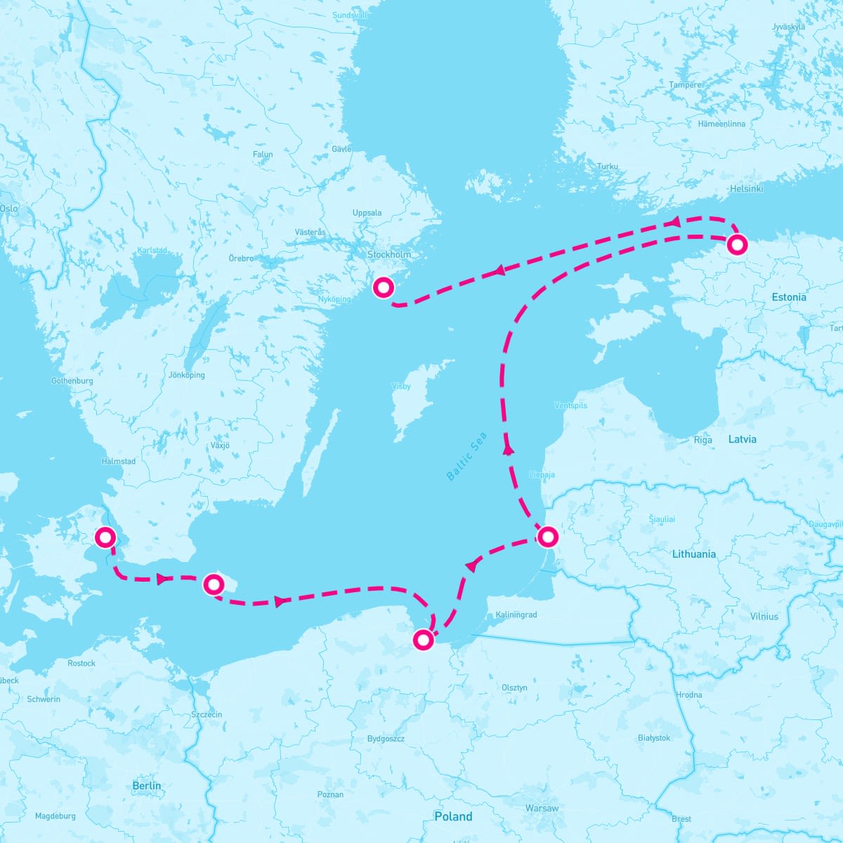 Crystal Serenity itinerary map for June 30, 2025 (7 nights)