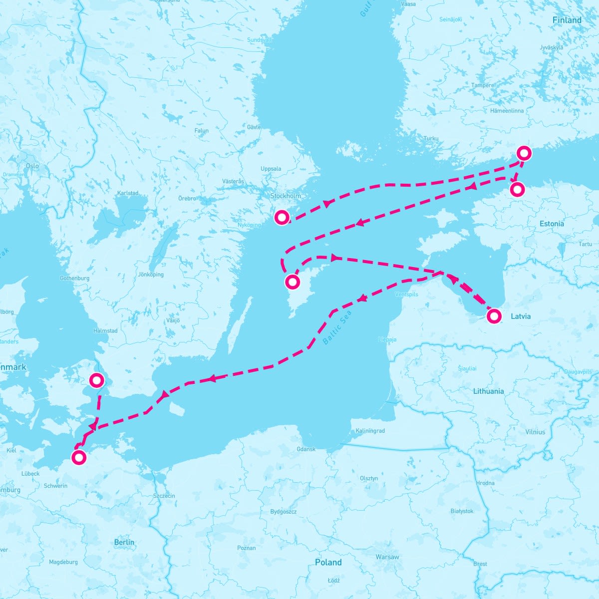 Crystal Serenity itinerary map for July 7, 2025 (8 nights)