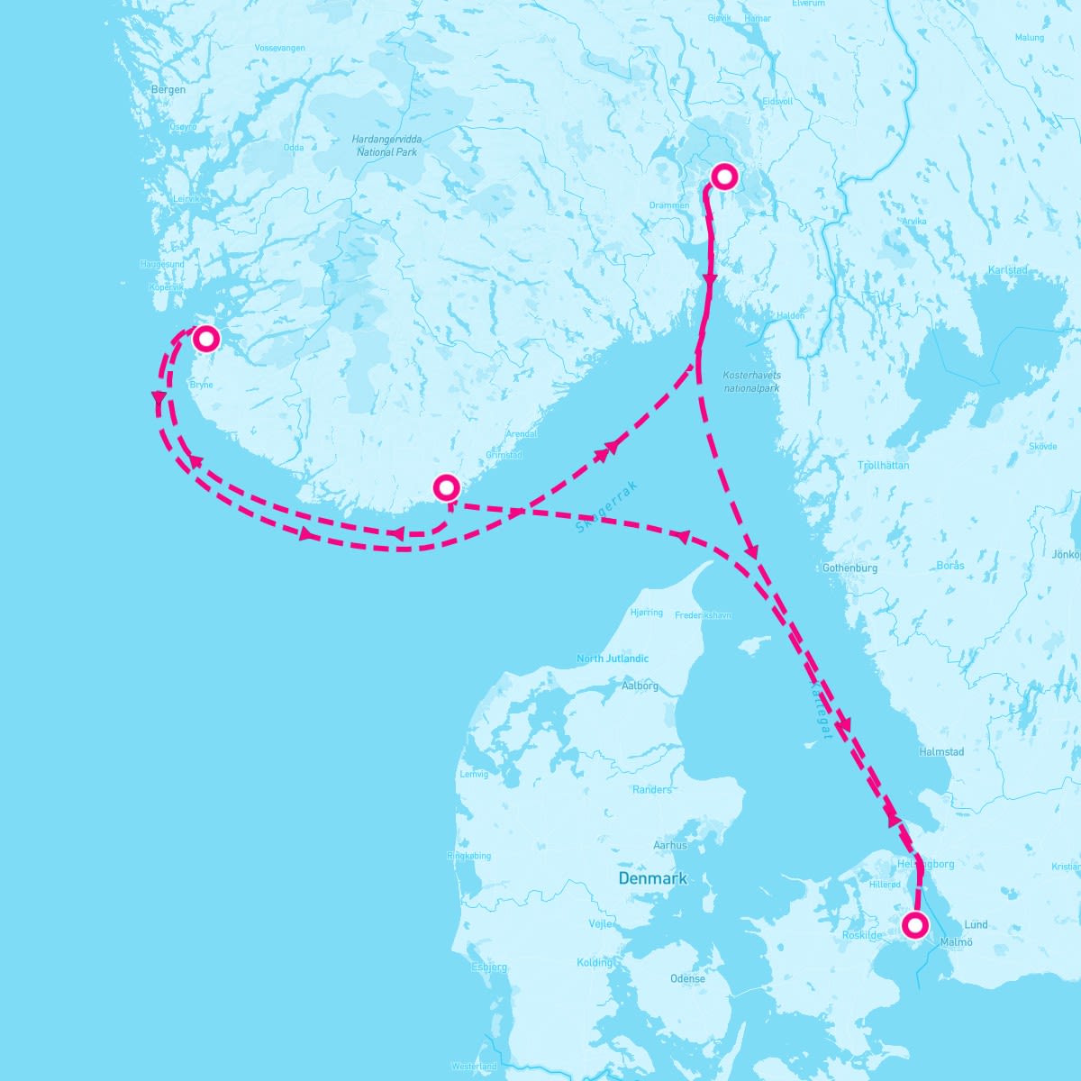 Crystal Serenity itinerary map for July 15, 2025 (7 nights)