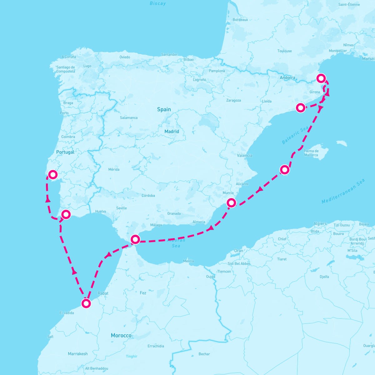 Crystal Symphony itinerary map for July 11, 2024 (7 nights)