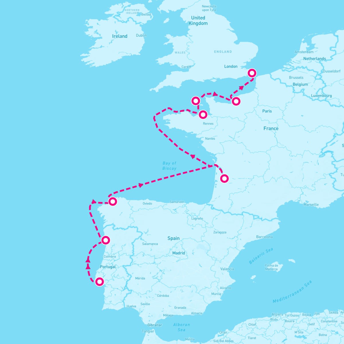 Crystal Symphony itinerary map for July 18, 2024 (12 nights)