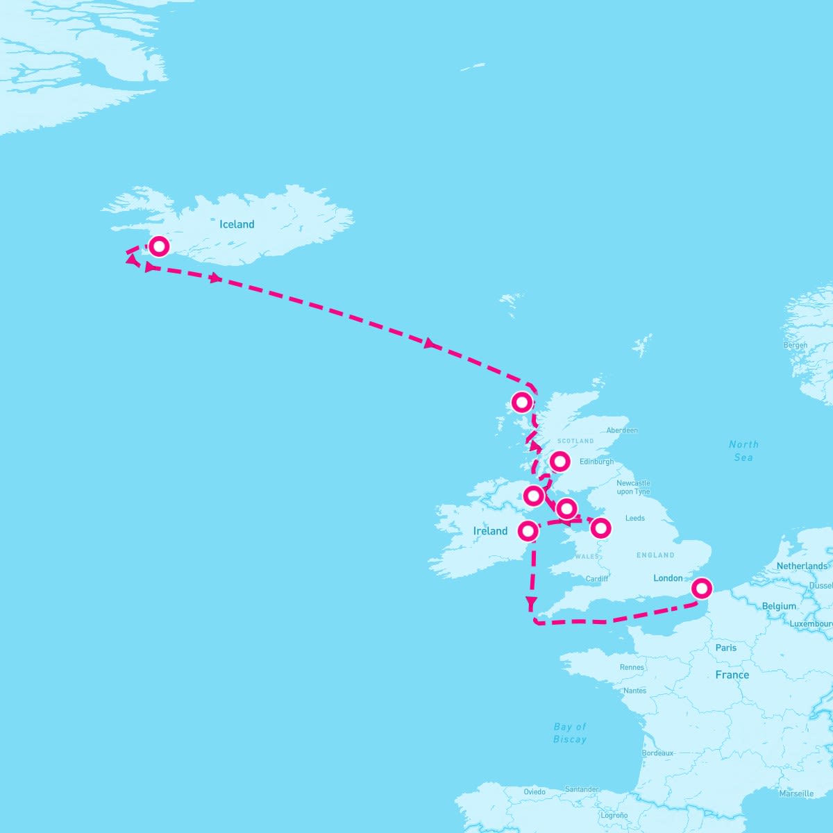 Crystal Symphony itinerary map for September 8, 2024 (10 nights)