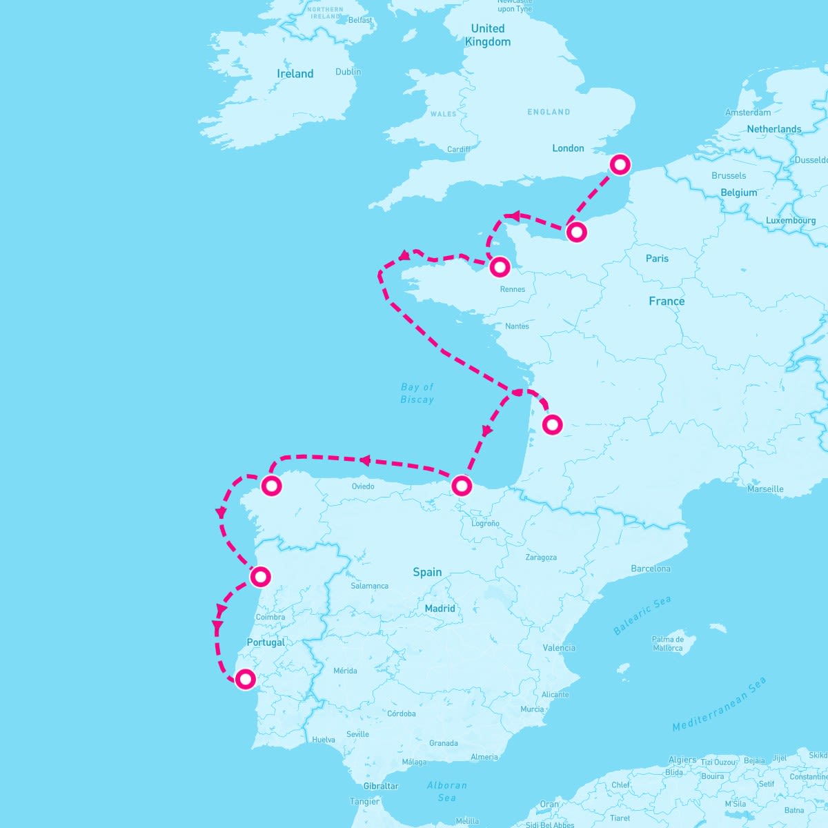 Crystal Symphony itinerary map for September 26, 2024 (11 nights)