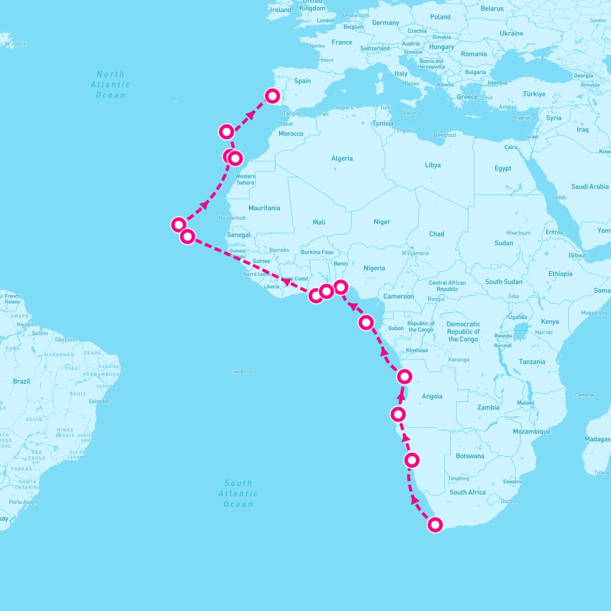 Crystal Symphony itinerary map for April 19, 2025 (7 nights)