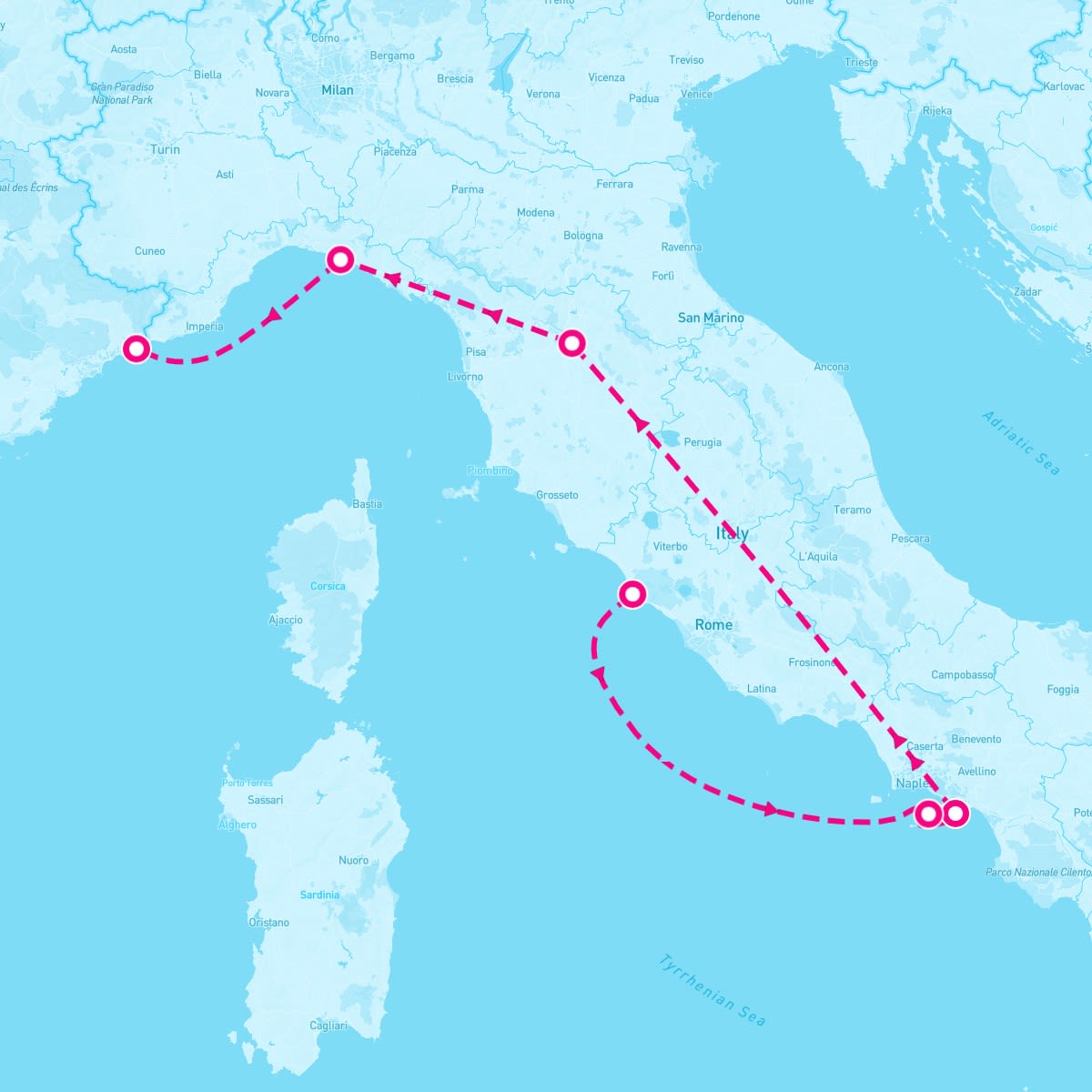 Crystal Symphony itinerary map for July 18, 2025 (5 nights)