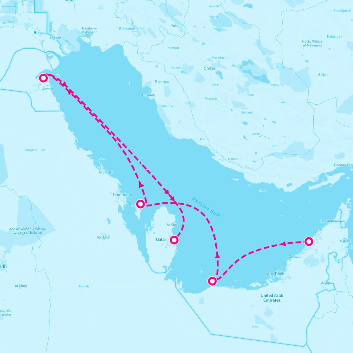 Crystal Symphony itinerary map for December 21, 2025 (6 nights)